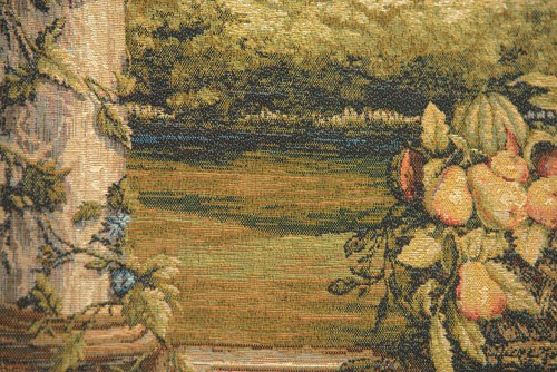 Chateau Bellevue French Woven Tapestry-Exquisite Verdure Landscape & Lake Design - Picture 4 of 5