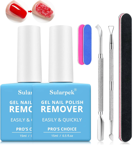 2*15 Ml Remover Solvente per Smalto Semipermanente, Levasmalto Rimuovi Semiperma - Foto 8 di 12