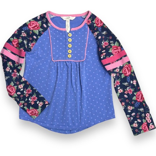 Matilda Jane Girls 6 Winter Mix Top Moments With You Polka Dot Floral Raglan Fun