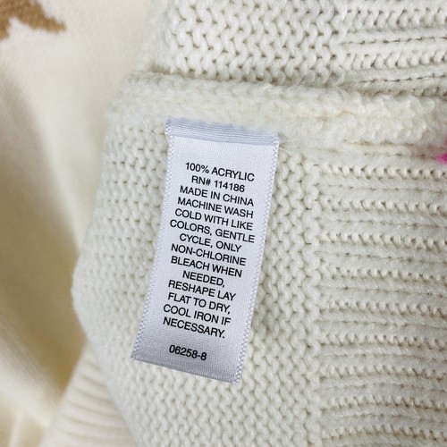 Suéter Pullover St John's Bay Talla Mediana Estampado de Estrellas Manga Rayas Rosa Crema - Imagen 7 de 7