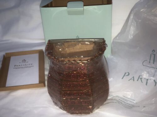 PartyLite Rubinrot/Gold Perlen Metall Kerzenhalter/Votiv Wandleuchter Neu im Karton - Bild 3 von 11