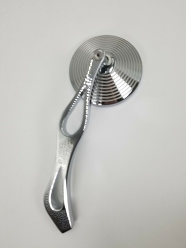 3" Billet Round Mirror with Billet Flame Stem for Harley Models 1965 - xx - Picture 8 of 10