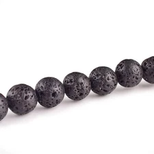 Natural Lava 10 mm Gemstone Bead 5 inches Strand for Jewelry Making