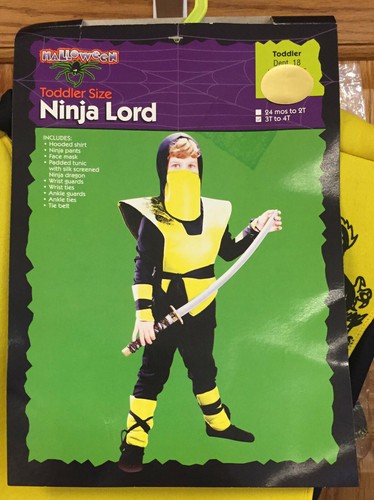 Ninja Lord Halloween Kostüm Jungen Outfit Maske blau gelb 24 M - 4T Sie wählen die Größe - Bild 6 von 22