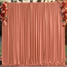 Rust Backdrop Curtain for Parties Wedding Wrinkle Free Red Photo Curtains Bac...