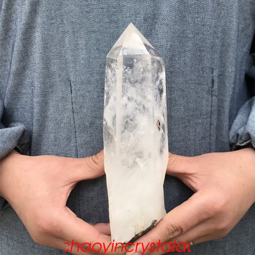 2.24LB Natural clear quartz obelisk quartz crystal point reiki healing XA995 - Bild 7 von 12