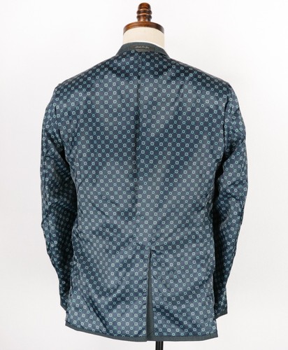 Indochino Wool Blend Sport Coat 38R Green Blue Black Puppytooth Surgeon Cuffs - Imagen 12 de 14