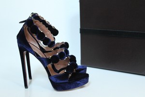 8 Velour Blue Details 5 Azzedine About Platform Shoes 38 Alaia Sandal New Bombe Studded 135 OXZuiPk