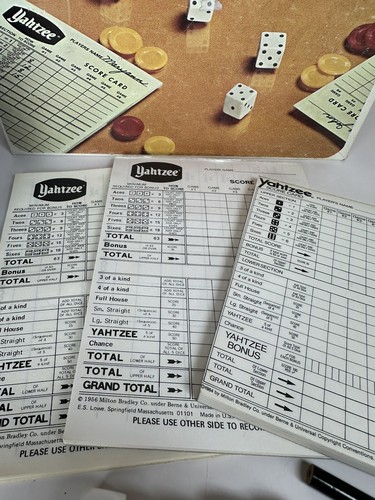 Vintage Yahtzee Game 1978 Milton Bradley Includes Score Sheet Pads Nostalgic - Picture 3 of 7