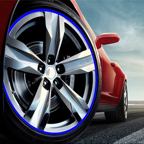16pcs/set Red Reflective Car Wheel Hub Rim Stripe Tape Decal Sticker Accessories - Picture 2 of 12