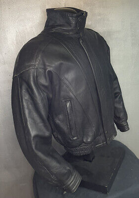 Vintage 'Dodge City' Heavy Leather Jacket Mens Biker Bomber Vintage 'Dodge City' Heavy Leather Jacket Mens Biker Bomber
