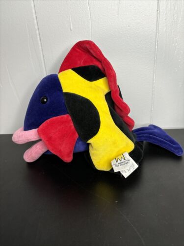 Vintage 1997 The Manhattan Toy Company Multi Color F-Lips Fish Hand Puppet Plush - Picture 1 of 9