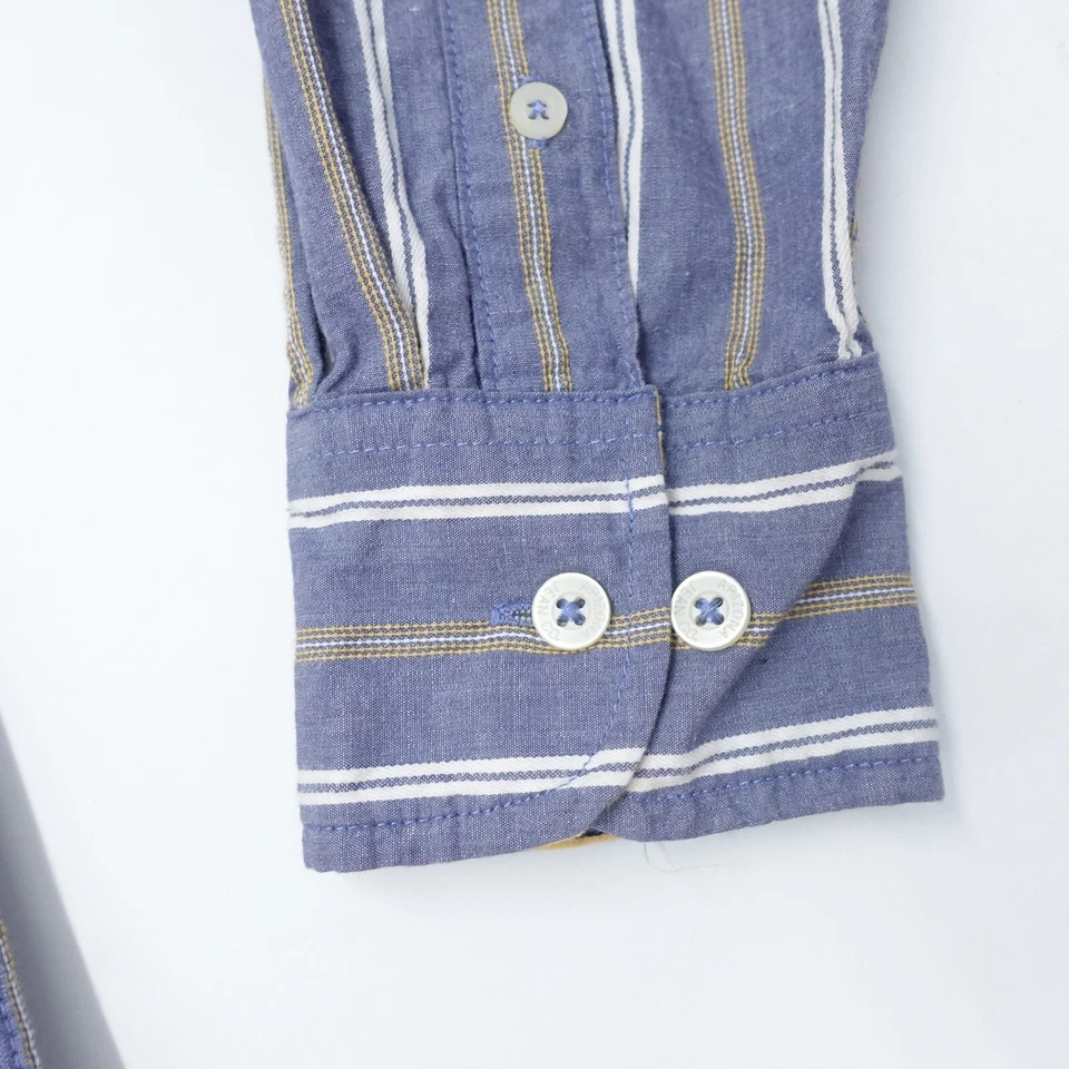Arizona Jean Co. Camisa Para Hombre XL Azul Blanco Rayas 100% Algodón Clásica Abotonada Foto 3 de 4