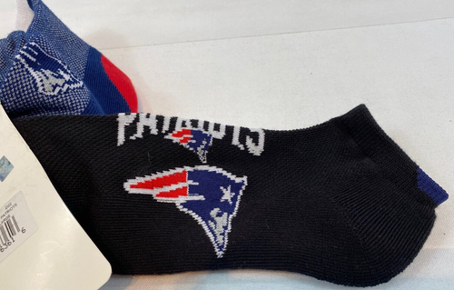 NEW ENGLAND PATRIOTS NFL Men L 10-12 No Show Socks 3 Pair NWT - Picture 7 of 11