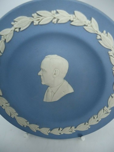 Wedgwood Robert Henderson piatto portagioie blu bianco diaspro vintage inglese - Foto 2 di 4