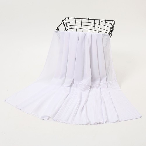 Bubble Chiffon Shawls Scarf -Solid Pleated Turbans Wrinkle Soft Thin Hijab 175cm - Picture 9 of 36
