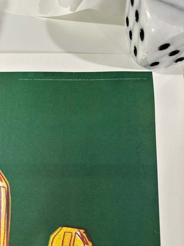 CHANEL N5 WARHOL  ORIGINAL 1997 ON LINEN GREEN/BLUE 22 x 29 inches - Picture 5 of 5