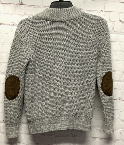 GAP Kids Sweater Full Zip Gray Cotton Elbow Pad US Large - Picture 7 of 7