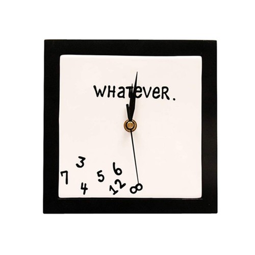 Nuestro nombre es barro lo que sea. Reloj de Pared Cerámica Pintado a Mano Negro Blanco Raro Nuevo en Caja - Imagen 2 de 2