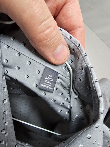 Camisa gris con botones manga larga FLEX Van Heusen para hombre talla 18 (34-35) - Imagen 6 de 8