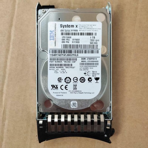 IBM 81Y9690 1TB 7.2K 6Gbps SAS 2.5" SFF HDD 81Y9691 81Y3820 Hard Disk - Picture 2 of 3
