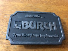 Vintage Burch True Blue Farm Implements Belt Buckle Since 1867 Evansville IN