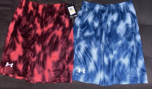 Under Armour Boys' UA Velocity Printed Shorts Lot Of 2-Pairs Red/Black/Blue Med - Picture 13 of 14