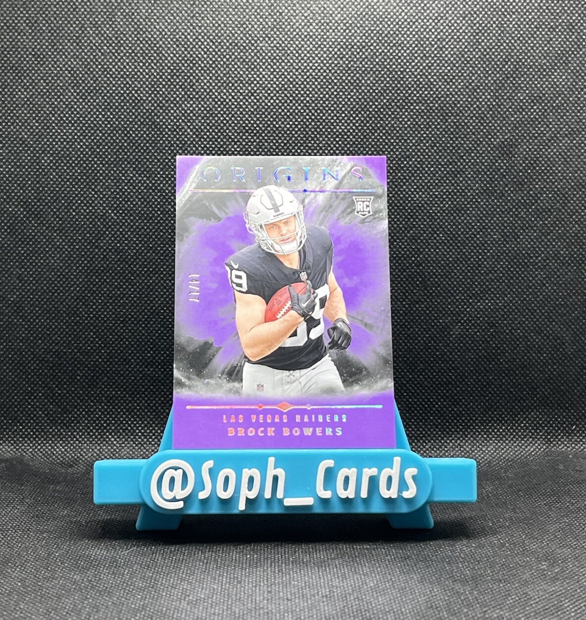 2024 Panini Origins Brock Bowers Purple FOTL SSP Rookie Card #/17 Raiders #146