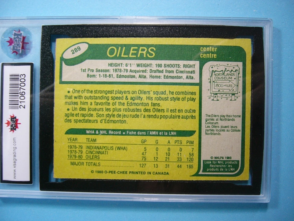 Tarjeta de hockey 1980/81 O-PEE-CHEE NHL #289 Mark Messier Rookie RC KSA 6 EX/NM OPC Foto 4 de 4