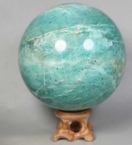 2.25lb Natural Amazonite Crystal Stone Sphere Ball specimen Healing / Stand - Picture 5 of 12