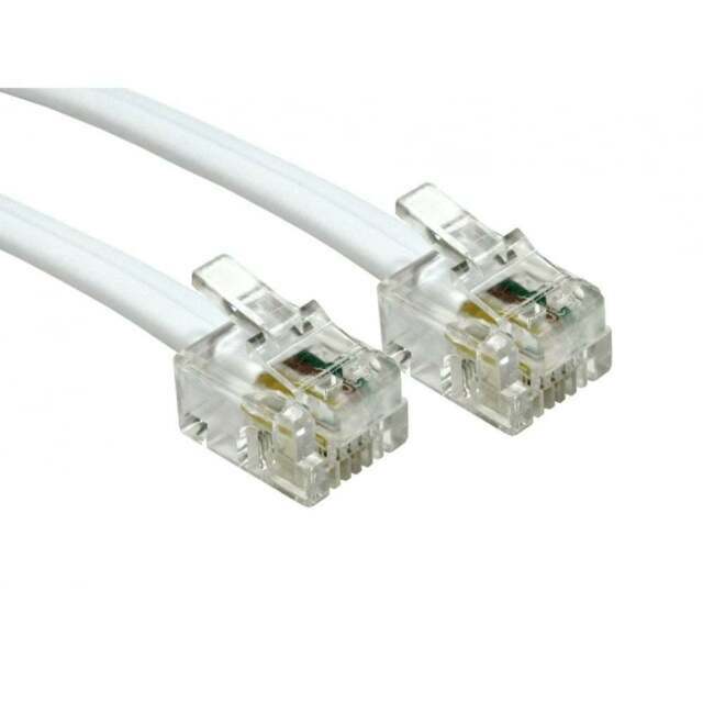 2m RJ11 To RJ11 Cable Lead 4 Pin ADSL DSL Router Modem Phone 6p4c BLACK Short