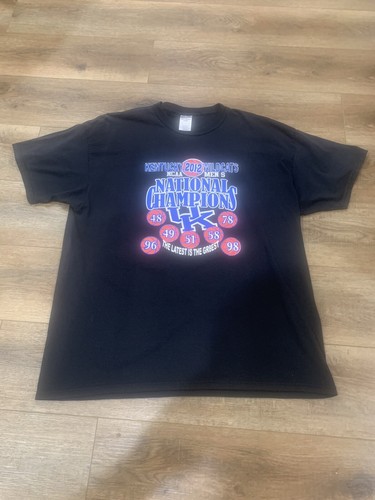 VINTAGE UK Kentucky Wildcats 2012 National Champions Black Blue T-Shirt 2XL - Picture 2 of 4