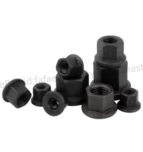 M10 M12 M14 M16 M18- M30 Black Steel Flange Hexagon Nuts Thicken Hex Flange Nut - Picture 5 of 12