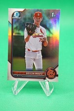 (3 Cards) 2022 Bowman Draft Base Chrome Refractor #BDC-124 Brycen Mautz GS1