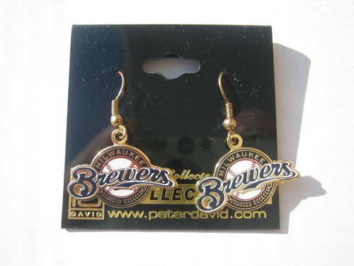 NEW Milwaukee Brewers Dangle Earrings MLB baseball Fan shop  peter david gold  - Picture 11 of 11