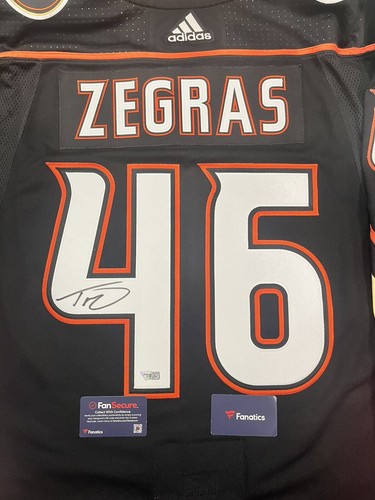 Trevor Zegras Autographed Signed Adidas Jerseys Auto Ducks Fanatics COA - Picture 1 of 10