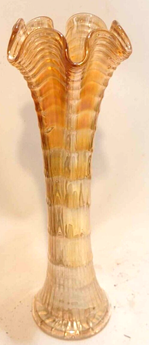 Ringelblume Imperial Carnival Glas Kräuselung Vase 8" - Bild 1 von 2