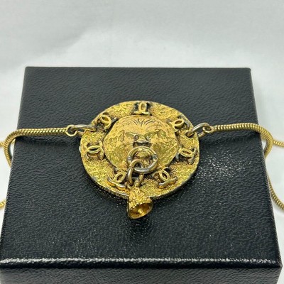 Chanel Lion Gold Necklace Coco Lion Chain Women's Used From Chanel Lion Gold Necklace Coco Lion Chain Women's Used From