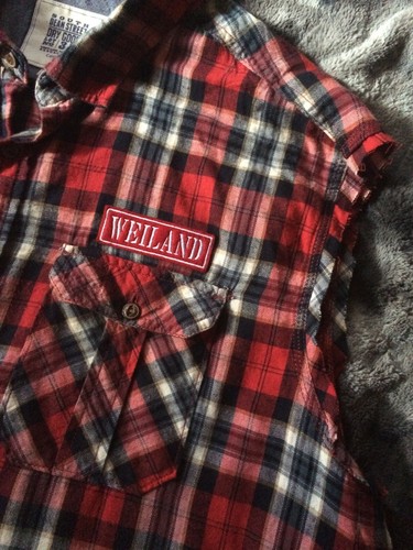 Nirvana Nevermind blau weiß kariert Tartan Grunge Hemd riecht nach Teenager - Bild 7 von 7