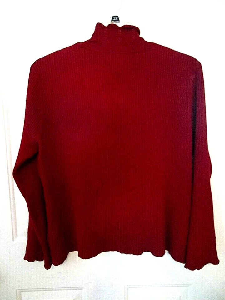 Suéter Nine & Co. Para Mujer Manga Larga Elastizado Granate Cuello Alto Talla 2X Foto 2 de 4