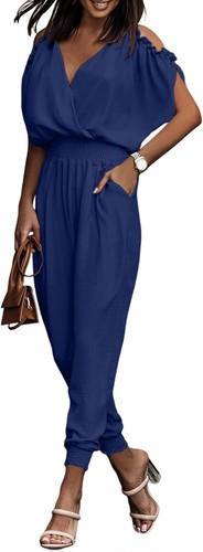 Jumpsuit for Womens Dressy Casual 2024 One Piece Romper Cold Shoulder Outfits - Picture 11 of 84