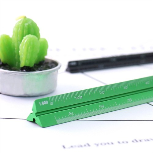 Aluminum Alloy Triangular Scale Ruler Multi-function Metal Ruler Stationery - Picture 8 of 24