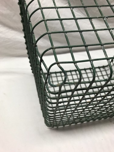 Vintage Wire Gym Locker Basket Swimming Pool Old Number Tag 161 Green 1748-24B - Picture 6 of 11