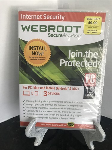 NEW SEALED Webroot SecureAnywhere Internet Security Antivirus CD Software PC Mac - Picture 2 of 4