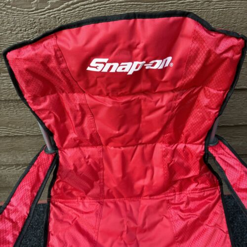 NEW Snap On Tools Folding Garage/Lawn/Beach CHAIR W/Bag/Handle/Bottle Opener RED - Bild 3 von 17