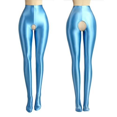 MJINM Damen Sexy Shiny Leggings Sport Yoga Fitness Stretch Satin Jeggings Hosen - Picture 18 of 41