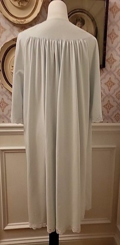 Shadowline Button-down House Robe Nightgown, Front Pocket, Lace Trim, Sz Large - Picture 4 of 8