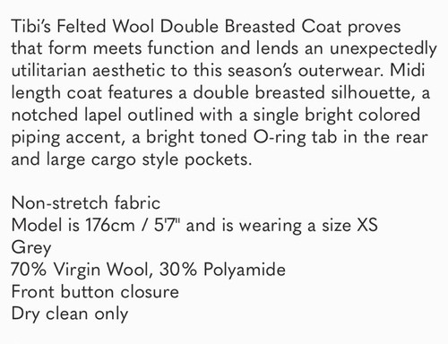Tibi felted double breasted coar Sz Xs BNWOT MSRP: $995 - Picture 10 of 12