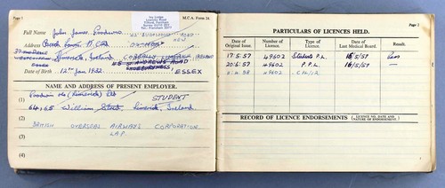 BOAC ROYAL JORDANIAN PILOT LOG BOOK 1959-87 RAPIDE BRITANNIA BOEING 707 TRISTAR - Picture 2 of 18