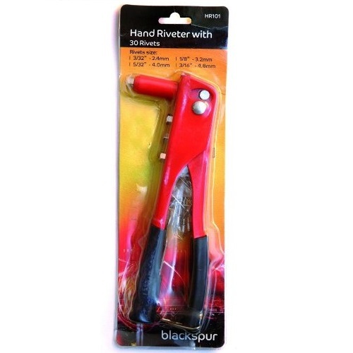 Blackspur Metal Hand Riveter Gun 60x Rivets Set Long Handle Tool